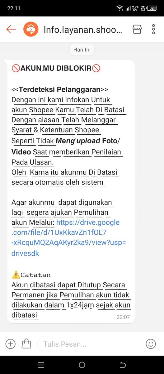 boeksugi's tweet photo. @baseconvo Kemarin hampir kena, tiba2 ada notif dari aplikasi shopee untung di teliti dulu gak langsung klik ternyata penjahat yang ngaku shopee, cuma kaget notifnya langsung dari aplikasi shopee https://t.co/Hcjy5xJagm