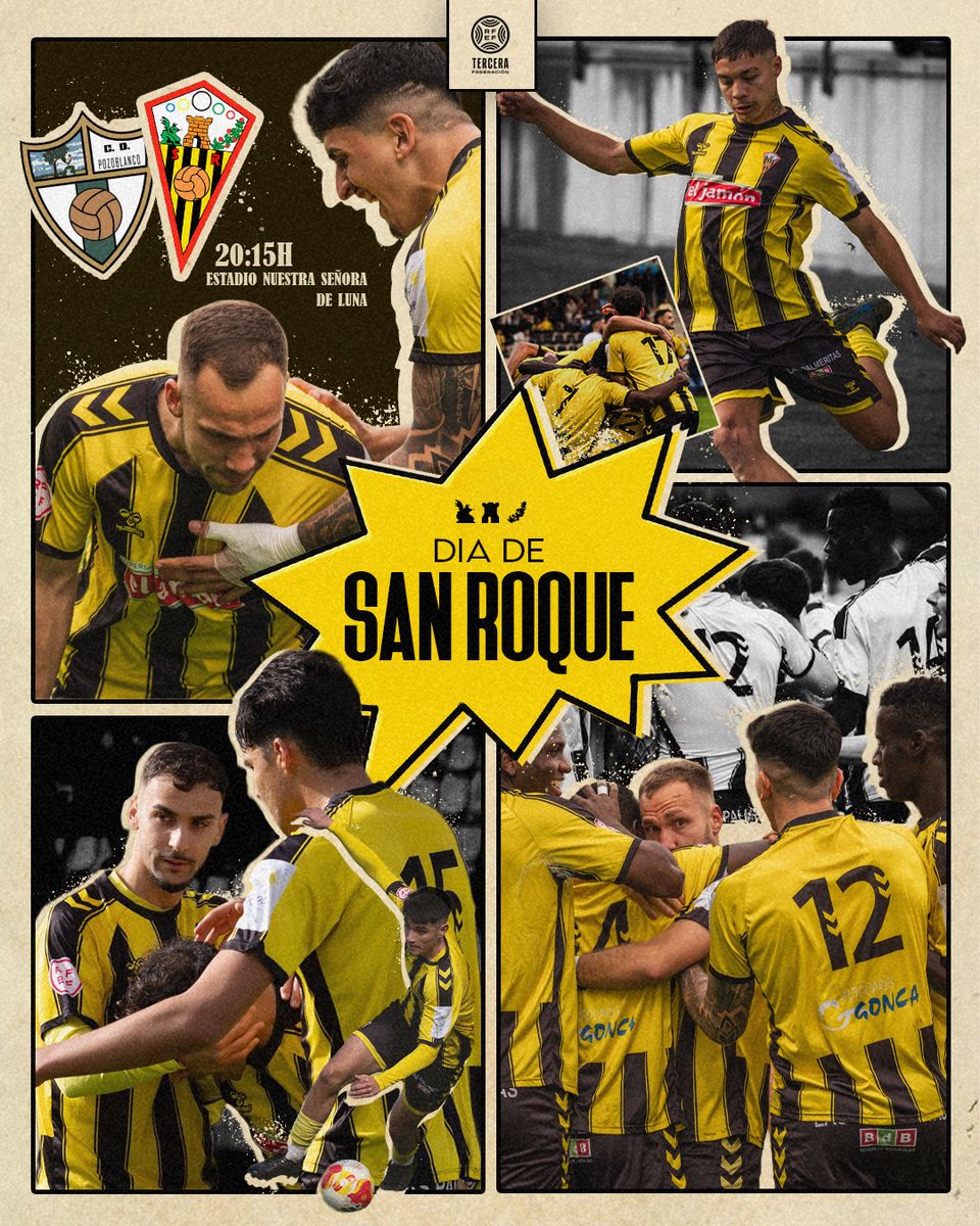 SanRoqueLepe's tweet photo. 💛🖤 ¡𝗗𝗜𝗔 𝗗𝗘 𝗦𝗔𝗡 𝗥𝗢𝗤𝗨𝗘!

🆚 CD Pozoblanco
⌚️ 20:15h
🏟️ Estadio Nuestra Señora de Luna
📺 https://t.co/68XkVVZxjj

#PozoblancoSanRoque https://t.co/iuYdwgoCAh