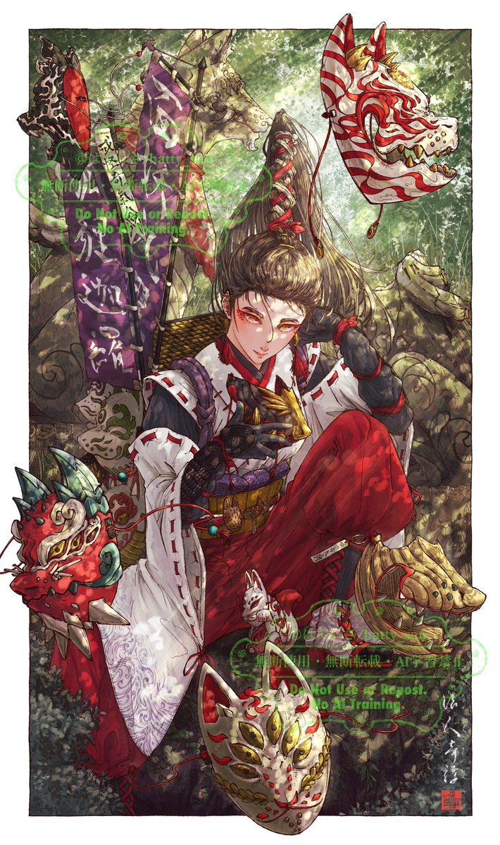 狐面売りの巫女
#巫女