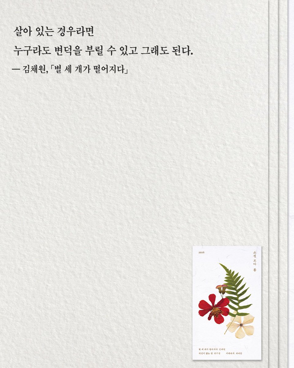 moonji_books's tweet photo. #문학과지성사 #신간안내

❝새로운 세대가 그려내는 봄의 소설적 풍경❞

🌸️『소설 보다: 봄 2026』 '이 계절의 소설' 선정작들!

📕 김채원 「별 세 개가 떨어지다」
📕 위수정 「귀신이 없는 집」
📕 최예솔 「서해에서」

📌 도서 정보: https://t.co/xJmz66oGNl https://t.co/EhP4lt6s5v