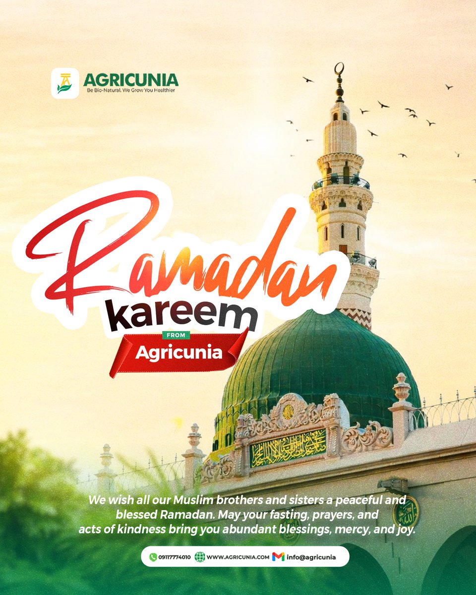 agricunia's tweet photo. Ramadan Kareem to our amazing Agricunia family!

As the Ramadan is coming to an end, we extend our warmest wishes to all our Muslim brothers and sisters observing the fast. May this Ramadan bring you peace, strength, mercy, and abundant blessings. https://t.co/ym0uH01rfU