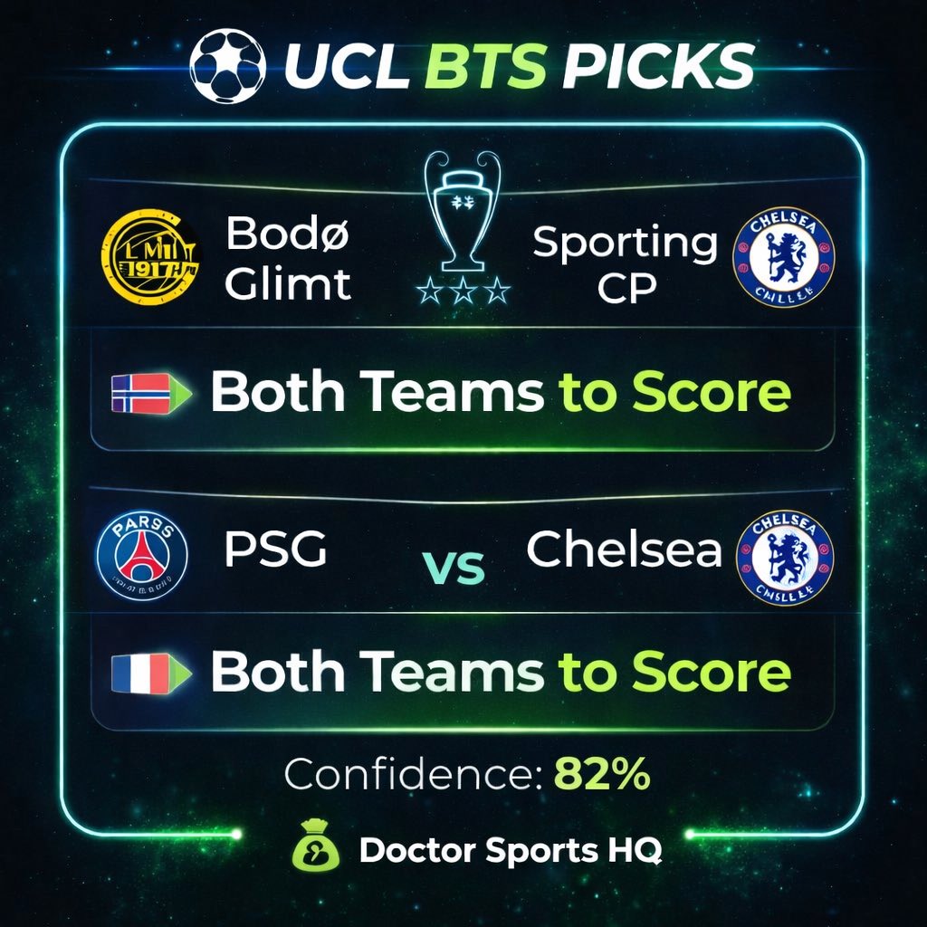 DoctorsportsHQ's tweet image. 💰⚽️

Free play 

UCL MONEY PLAYS
Combo 1: 68%

Combo 2: 78%

Let’s keep stacking profit. ⚽🔥

Join us for all the plays 

winible.com/doctorsportshq…

#UCL #ChampionsLeague #SoccerPicks #BettingTips #SportsBetting
@DoctorSportsHQ