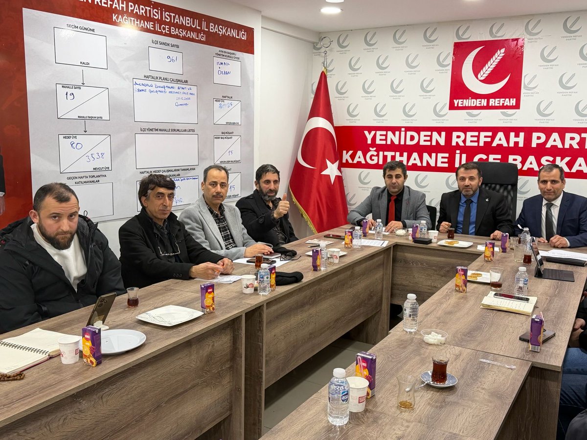 refahkagithane's tweet photo. Yeniden Refah Partisi Kağıthane İlçe Başkanlığı olarak haftalık ilçe toplantımızı, İlçe Başkanımız Sn. Şemsettin Bağ’ın riyasetinde gerçekleştirdik.
Alınan kararların ilçemize, teşkilatımıza ve davamıza hayırlara vesile olmasını temenni ediyoruz. @erbakanfatih @nuriozatatr https://t.co/UJYZiIyxLE