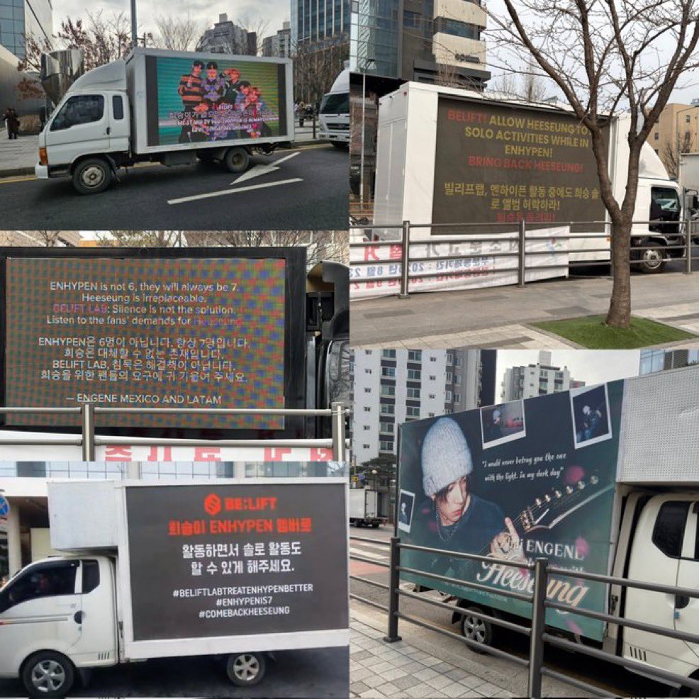 nikilves's tweet image. belift/hybe staff were taking pictures of the trucks. please don’t stop.

@BELIFTLAB We hope for opportunities for LEE HEESEUNG to explore solo activities while continuing as a member of ENHYPEN.

HEESEUNG WITH ENHYPEN
#SevEN_ALWAYS
#ENHYPEN_HOME
#ENHYPENIS7
#AlwaysWithYou