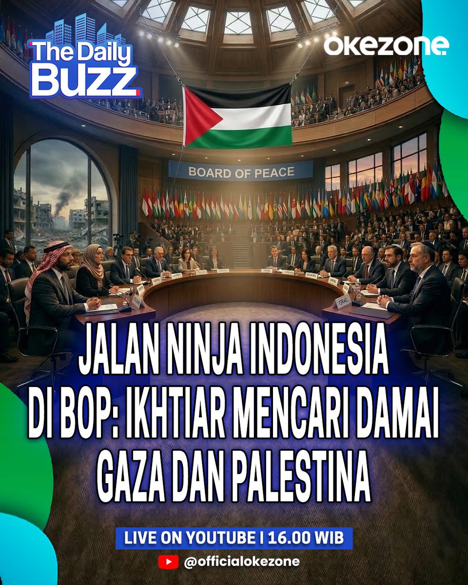 okezonenews's tweet photo. The Daily Buzz hari ini
Jalan Ninja Indonesia di BOP: Ikhtiar Mencari Damai Gaza dan Palestina
#okezone #okezonecom #thedailybuzzokezone #thedailybuzz #gaza #palestina #bop #prabowo #presiden #donaldtrump #boardofpeace https://t.co/BO8G4MhP6C