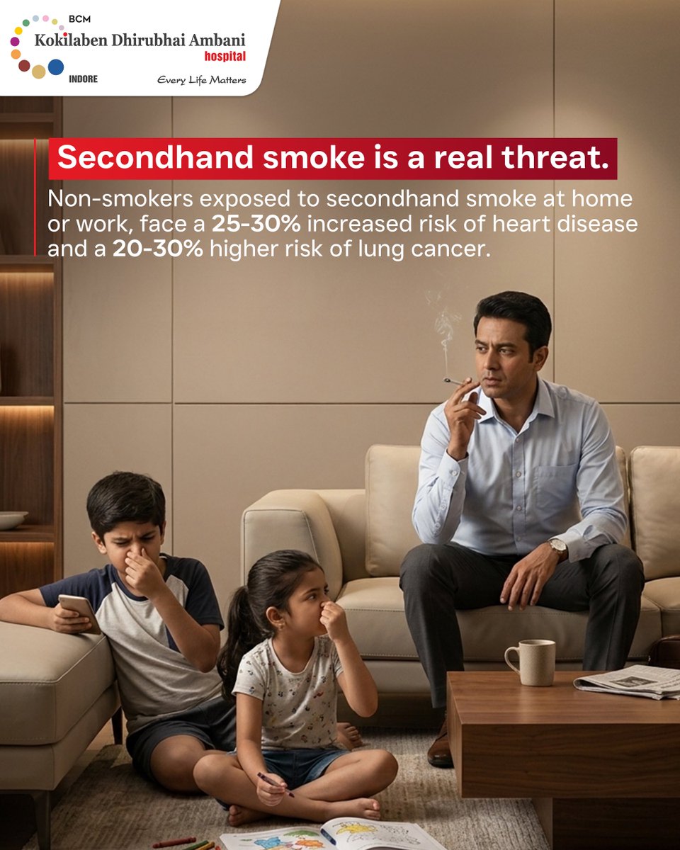 KDAHIndore's tweet image. Every cigarette harms more than the smoker. Secondhand smoke puts loved ones at risk too. The moment you quit, your body begins to heal. This #NoSmokingDay , choose a healthier life for you and your family. #EveryLifeMatters