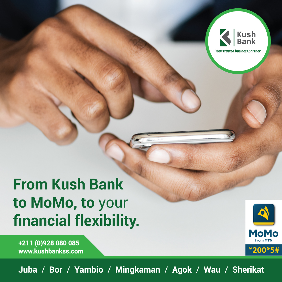 Ensure financial accessibility by linking your Kush Bank Account with MOMO mobile network. Enjoy hassle-free transactions and withdrawals from any MOMO agent in your vicinity. Connect now for seamless banking!

Its MOMO time.

#KushBankSS
#YourTrustedBusinessPartner