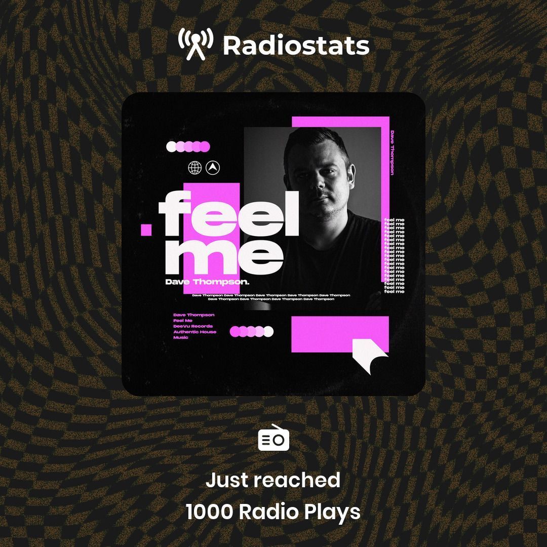 deevurecords's tweet image. Feel Me 📻🔥
Feel Me by Dave Thompson just clocked up 1,000 radio plays.
Proof that if you feel it… radio probably does too.
We’ll stop counting at 999 next time. Promise.

#DeeVuRecords #FeelMe #RadioPlays