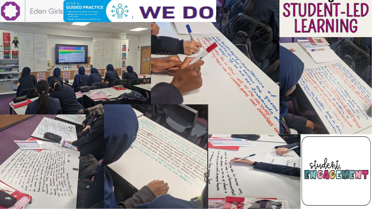 edengirlsslough's tweet image. EGS are passionate about student engagement. Using the 'We Do' phase in Guided Practice, students engage in deeper level conversations and thinking to construct answers in English, taking ownership for their learning. #TLAS #GuidedPractice #WeDo #TurnAndTalk #WeAreStar