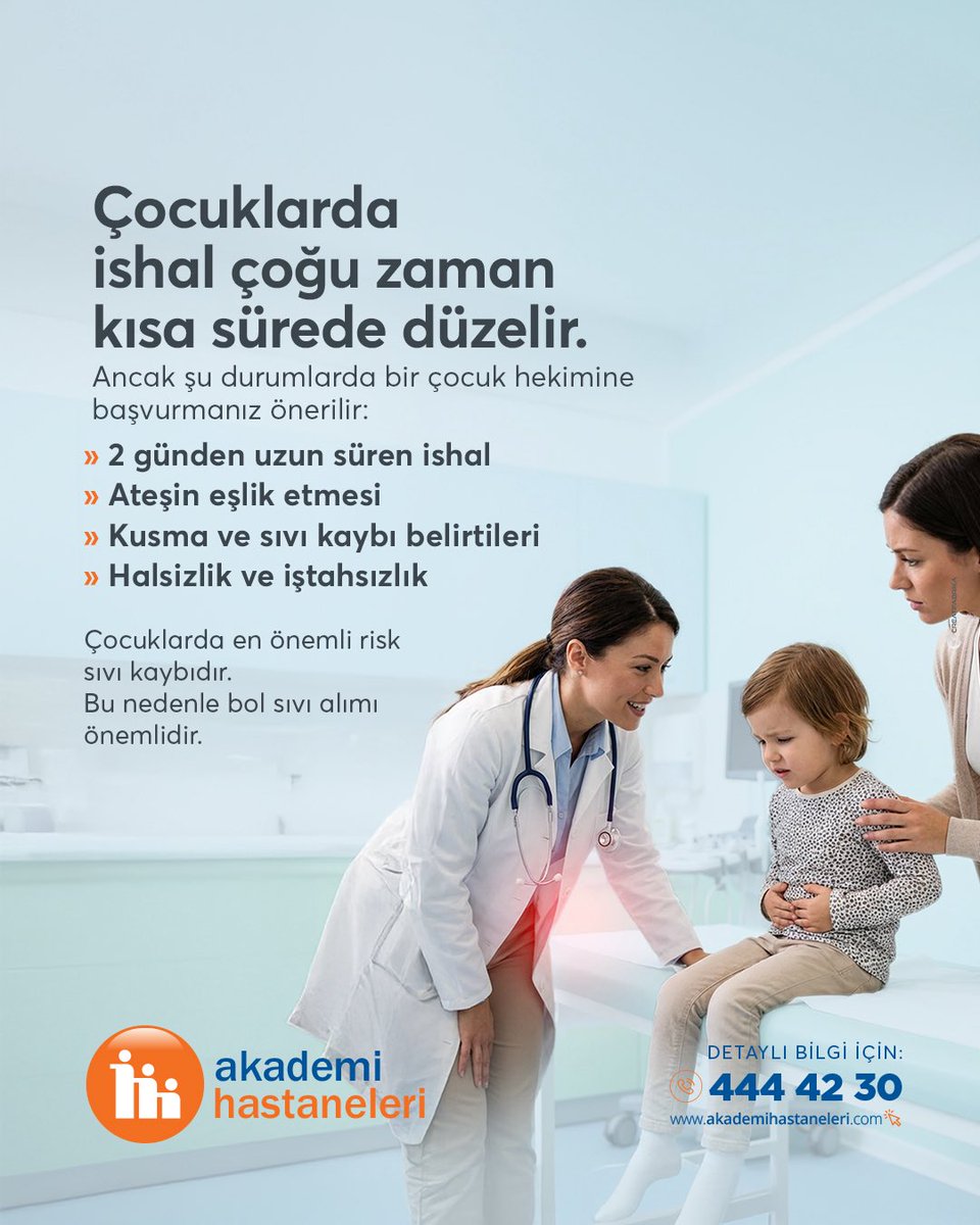 Çocuklar da ishale ne zaman dikkat edilmeli? Detaylar postumuzda 👆#akademihastaneleri #akademimeramhastanesi #akademikonyahastanesi #çocuklardaishal