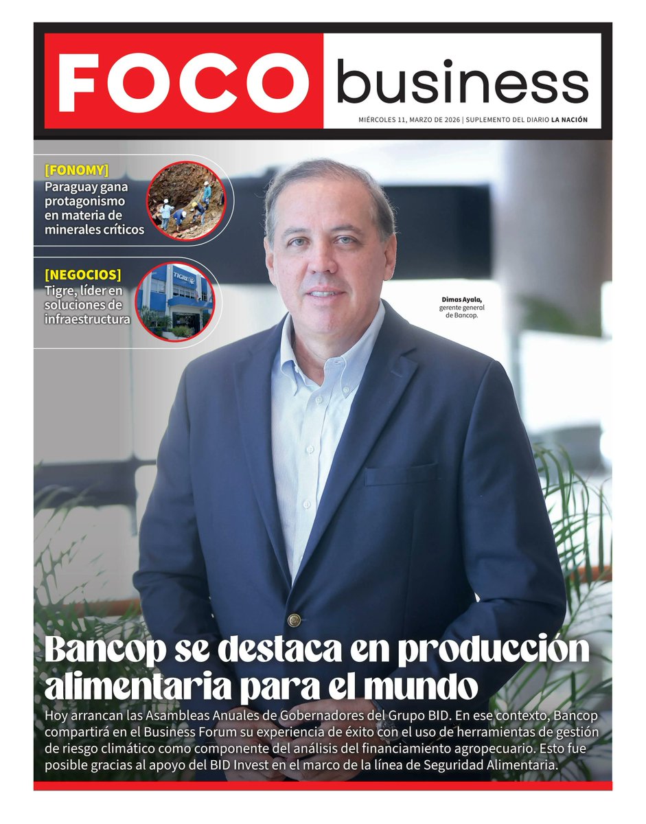 LaNacionPy's tweet image. #Foco. El suplemento business aparece este miércoles 11 de marzo de 2026 con La Nación.

Lea en issuu.com/diariolanacion…

#TodoEstáEnLN