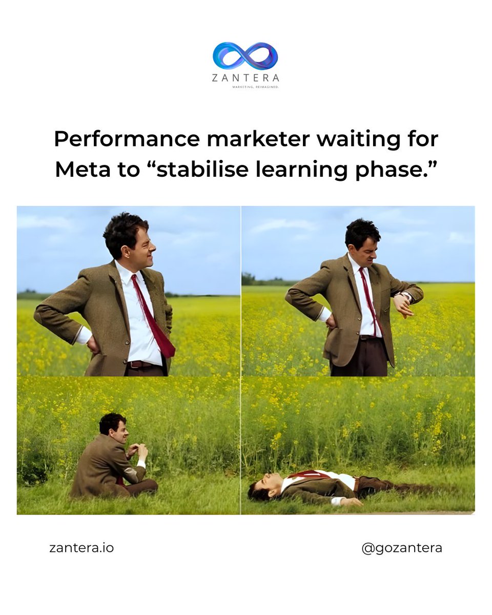 ZanteraGo's tweet photo. Learning phase: 3-5 days.
Mental breakdown: immediate.

Meta says “be patient.”
Client says “scale faster.”

Welcome to performance marketing. 🚀

#PerformanceMarketing #MetaAds #LearningPhase #DigitalGrowth #Zantera #GrowthAgency https://t.co/tOvEe7AoET