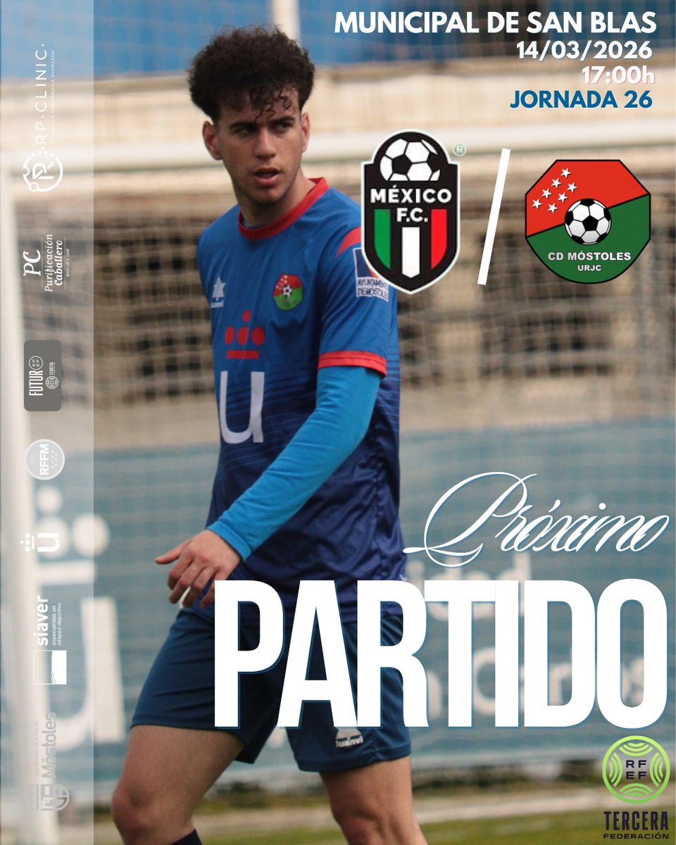 CDMostoles's tweet image. 💙⚔️ 𝗣𝗥𝗢́𝗫𝗜𝗠𝗢 𝗣𝗔𝗥𝗧𝗜𝗗𝗢 ⚔️💙

vs. México FC

Sábado 14 de marzo | 17:00h 

¡𝑉𝑎𝑚𝑜𝑠 𝑚𝑖 𝑀𝑜́𝑠𝑡𝑜𝑙𝑒𝑠.ᐟ💙

#primer #equipo #jornada26 #3rfef