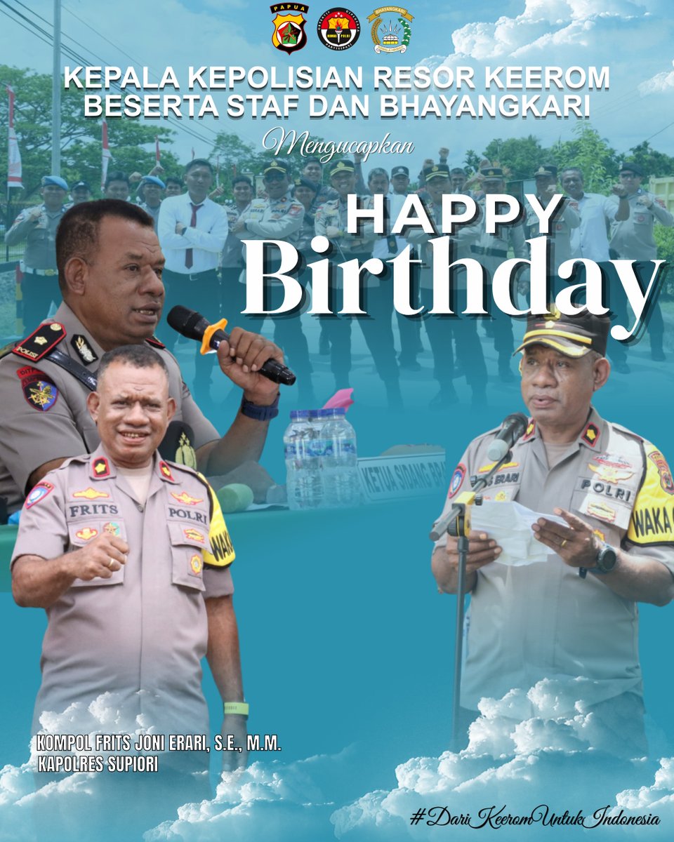 Kepala Kepolisian Resor Keerom Beserta Staf dan Bhayangkari Mengucapkan Heppy Birthday Kompol Frits Joni Erari,, S.E., M.M. Kapolres Supiori

#darikeeromuntukindonesia