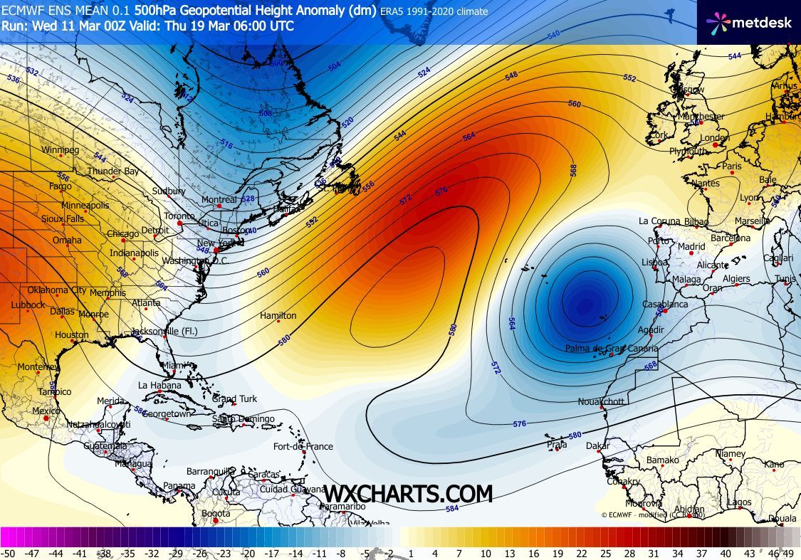 Aunque es pronto para conocer los detalles, el descuelgue y aislamiento de una zona de bajas presiones al oeste de Canarias la próxima semana parece a día de hoy muy probable.