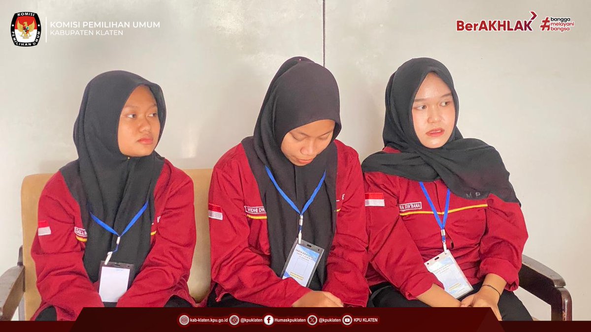 Hai #temanpemilih 
Klaten, Rabu (11/3/2026) – Komisi Pemilihan Umum Kabupaten Klaten secara resmi melepas siswi Praktik Kerja Lapangan (PKL) yang berasal dari SMK Negeri 1 Juwiring dan SMK Kristen 2 Klaten.