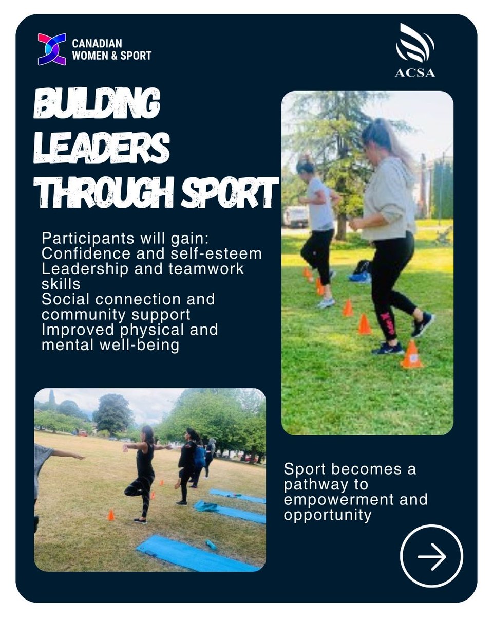 ACSA83081981's tweet photo. Empowering newcomer girls and young women through sport. ⚽✨

ACSA Cultural &amp; Sport Association is launching “Hope Through Sport”, a 12-week program designed to support newcomer girls and young women in British Columbia.
@WomenandSportCA @SportCanada_EN @SportCanada_Fr https://t.co/LPcN2bvoFv