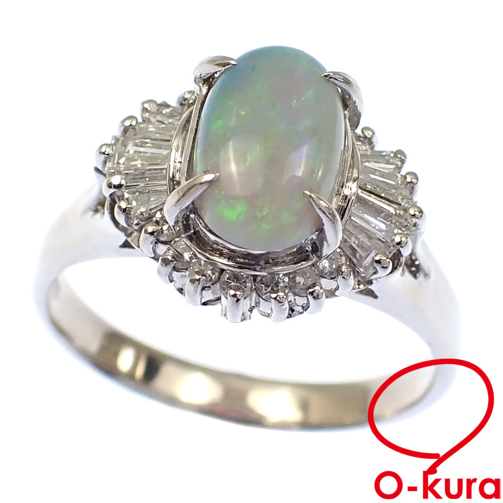 ✨販売中✨ Pt900 オパール ダイヤモンド リング 5.1g オパール：0.88 