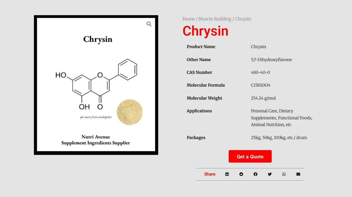 trueNutriAvenue's tweet photo. 🚀 One ingredient. Multiple supplement markets.
🌿 Chrysin is gaining attention for its powerful benefits. A versatile, plant-based ingredient for sports nutrition, men’s health, and performance formulas.
🔗 https://t.co/ctcn0x5Z7D
#Nutraceuticals #DietarySupplements #Chrysin https://t.co/IFJYabV17J
