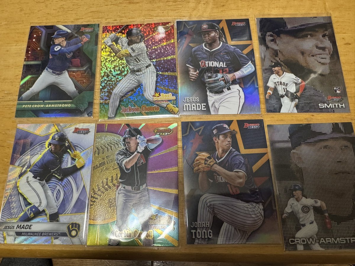 daiki_okaka's tweet image. 2025 Bowman’s Bestのプレオーダー品開封！
Zyhir Hope選手
George Lombard Jr.選手
PJ Morlando選手
Jhostynxon Garcia選手
のサインが出ました〜
インサートとシリアルも多くて楽しい！
#topps