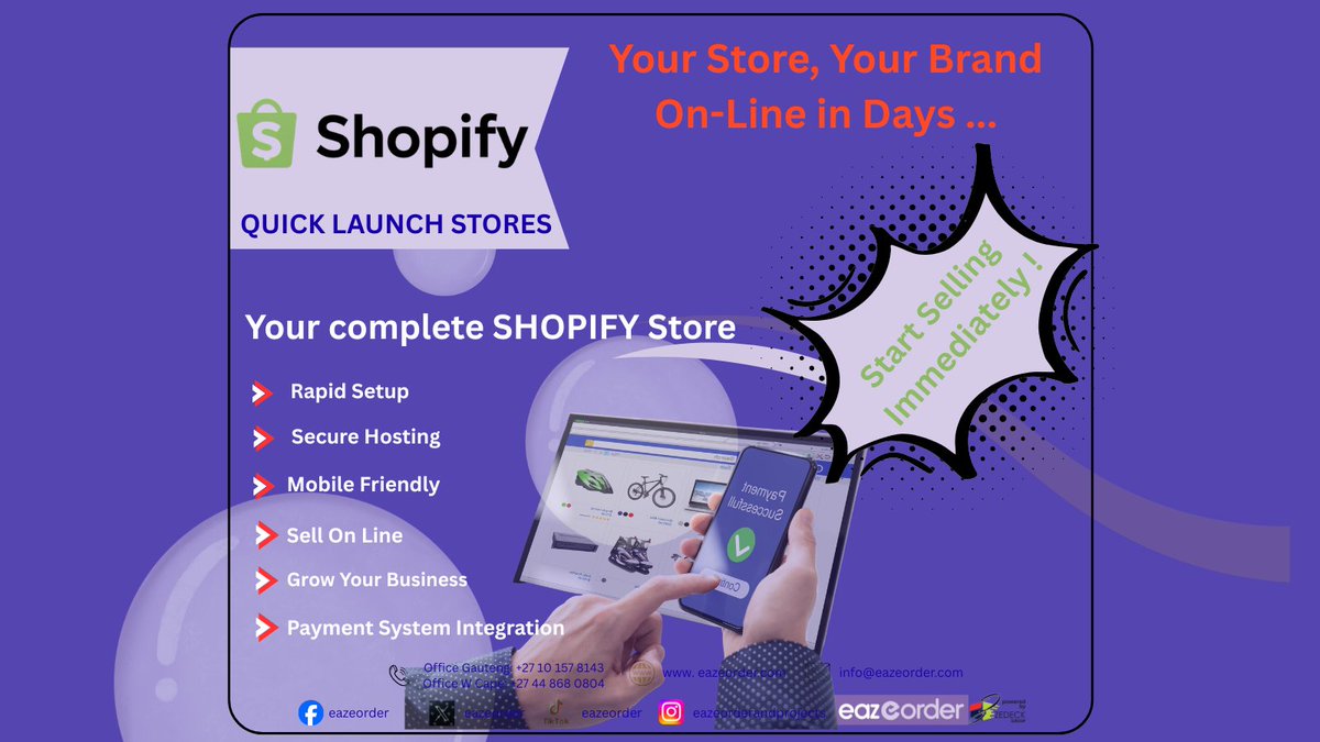 Eaz_e_order's tweet photo. Launch Your Shopify Store in Days

✔ Rapid Setup
✔ Secure Hosting
✔ Mobile‑Friendly Design
✔ Integrated Payments

Start selling online immediately—your brand, your store, your success.

#QuickLaunch #ShopifyStore #EazeOrder #SellOnline #BusinessGrowth #DigitalSuccess https://t.co/M5bwqc6jc1