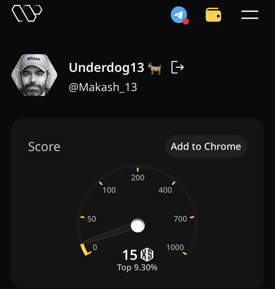 gQuack 🦆 fam!

I decided to figure out how <a href="/wallchain/">Wallchain Quacks</a> works.

My current result is modest – 15 X Score, but it's in the Top 9.3% among users.

Compared to other reputation systems, this looks like a solid average, not a complete failure.

So far, I understand the mechanics like