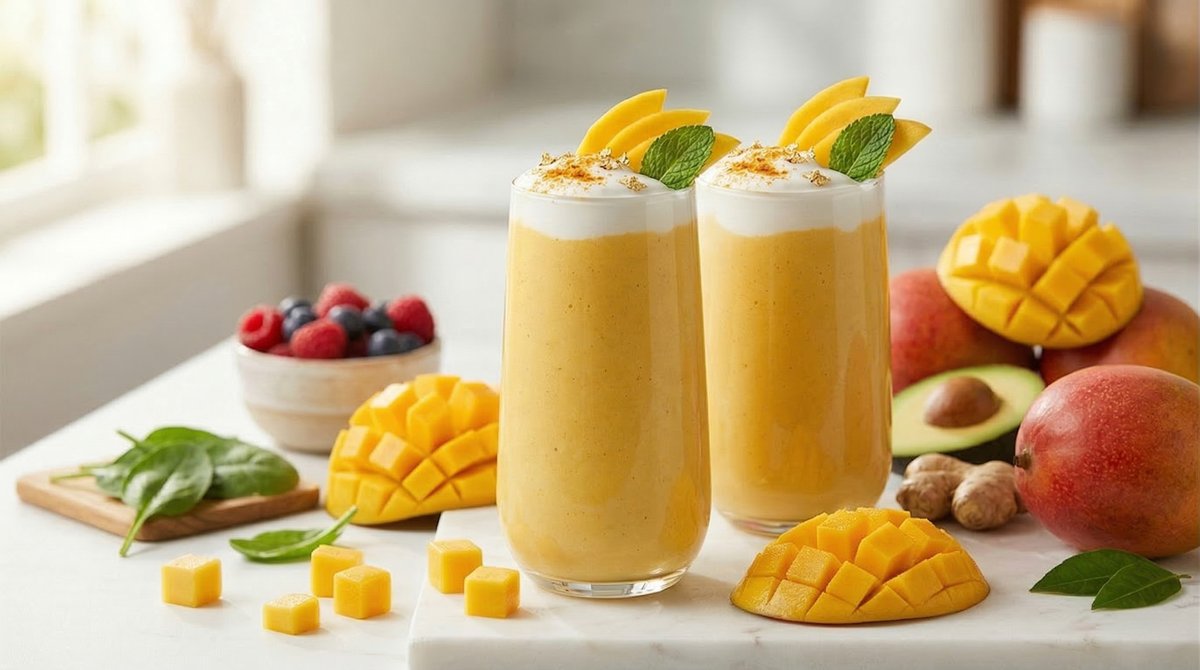 szupergyumolcs's tweet image. A sárga arany titka: 5 mangó smoothie recept, ami után soha többé nem akarsz mást inni! Tekintsd meg weboldalunkon: szupergyumolcs.hu/?p=8598 #Smoothie #Mangó #Egészségeséletmód #Gasztronómiaiélmény #Mangósmoothierecept #Prémiumreggeli #Vegánreceptek #Vitaminforrás