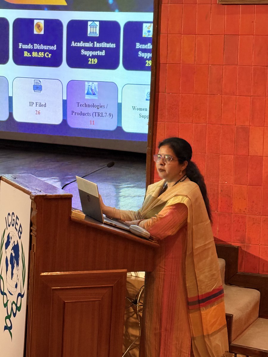 ICGEBNewDelhi's tweet photo. Dr. #SonaliTandon from @BIRAC_2012 led a special session on the pivotal role of Biotechnology Industry Research Assistance Council (#BIRAC), in shaping the future of biotechnology in India. She highlighted several schemes and initiatives designed to support and accelerate biotech research and innovation in the country.
#MIPAM2026 #ICGEBNewDelhi #PlantMicrobeInteraction #PlantBiotech
@DBTIndia @ICGEB