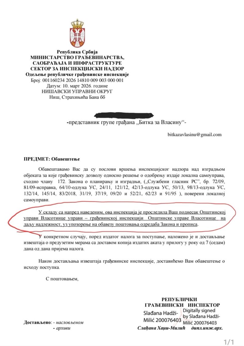 vlasinafight's tweet photo. Republički gradjevinski inspektor naložio je gradjevinskom inspektoru opštine Vlasotince da postupa po prijavama gradjana, pošto na 5 prijava koje smo poslali uopšte nije reagovao.
Tužibabe će budemo!
REFERENDUM 
PROTIV ZID' !!!! https://t.co/HlWBk52XCF