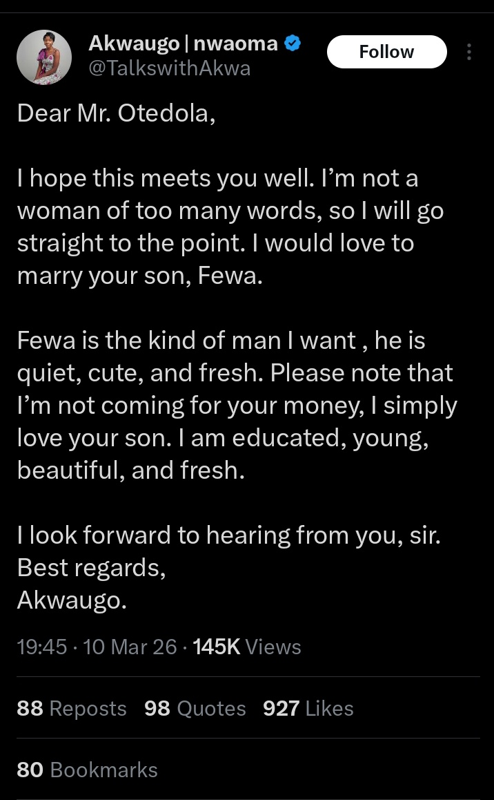 What you're seeing here as premium pussy hawking to Otedola's son will be a child's play if Nigeria splits.

These people won't mind settling for someone that drools saliva x400 times of Carter Efe's just to remain in Yorùbá land and gain access to wealth.

Okpa Ladies:

Tech ❌