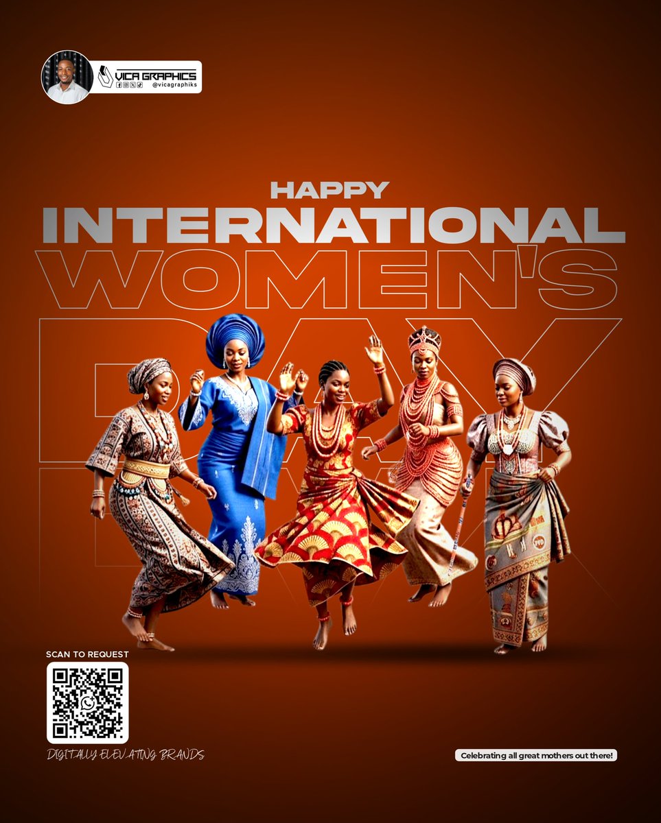 vicagraphiks's tweet image. Designed this one with my whole chest. 🧡🔥

Happy International Women's Day to every woman carrying culture, grace, and power in everything she does.

#VicaGraphics #InternationalWomensDay #IWD2026 #GraphicDesign