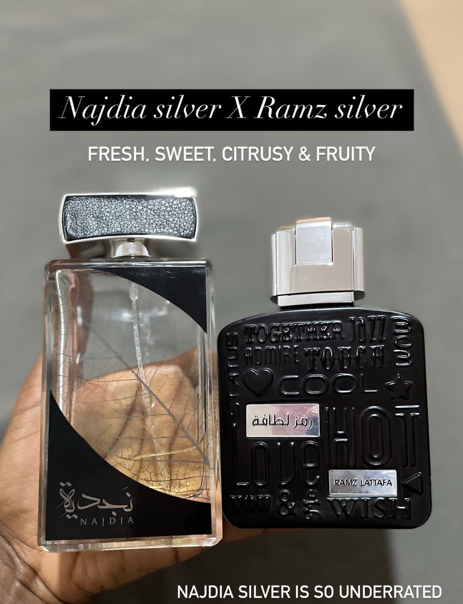 _Fragrancehive_'s tweet photo. In the spirit of (affordable) freshies you need for the hot weather 

Lattafa Najdia Silver  X Ramz Silver should be in your collection 

Sweet, crisp, fresh, fruity, citrusy. Very versatile duo with amazing performance 

🏷️: N50,000 

Nationwide delivery https://t.co/Mj11uGxgam
