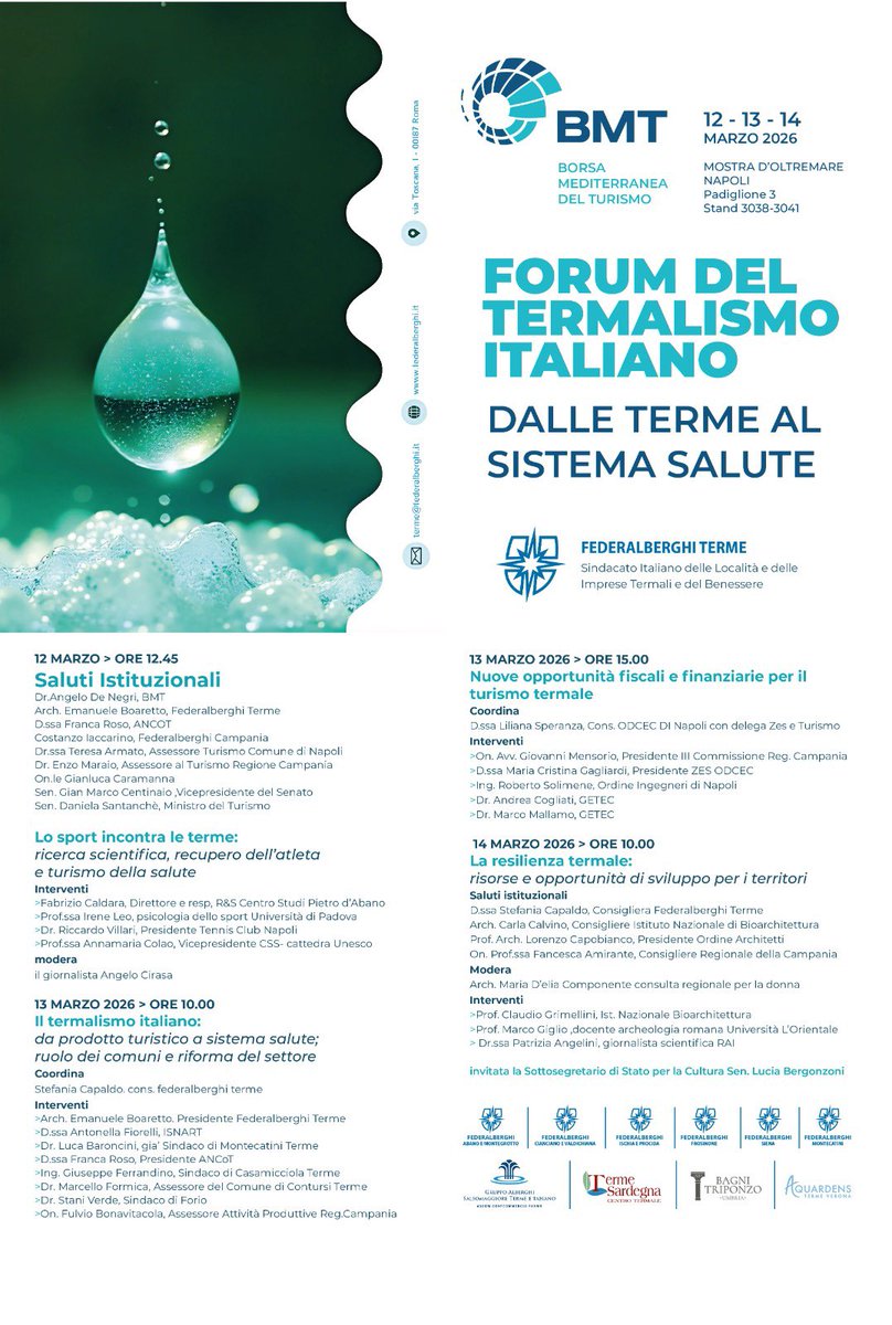 ischia_federalb's tweet photo. BMT NAPOLI 
Dal 12 al 14 marzo Federalberghi Ischia e Procida ti aspetta al padiglione 3038-3041 vieni a scoprire le nostre Terme @ischia_federalb https://t.co/h3EaAeNGAv