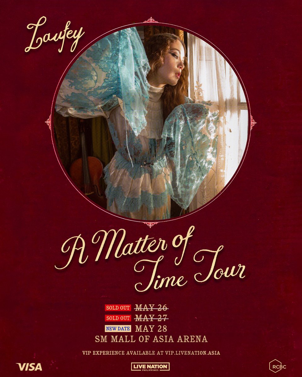 livenationph's tweet image. Manila, your love for Laufey has been incredible ✨ The magic continues as we add another night!

Laufey: A Matter of Time Tour in Manila
📅 May 26 &amp;amp; 27, 2026 — SOLD OUT❗
📅 May 28, 2026 — NEW DATE ADDED ✨
📍 SM Mall of Asia Arena

Tickets will go on sale tomorrow at 12PM via