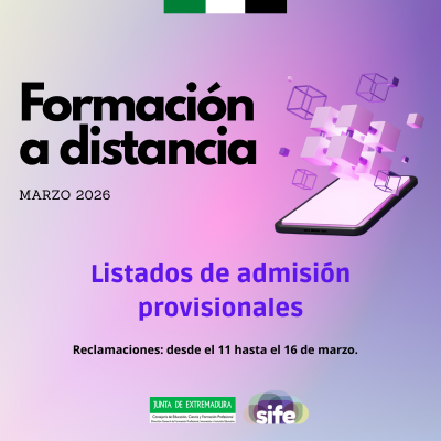 InnovacionForm's tweet photo. Listados de admisión provisionales de cursos de Formación a distancia: https://t.co/iLGdwNyrgY https://t.co/yPGcD4zDpp