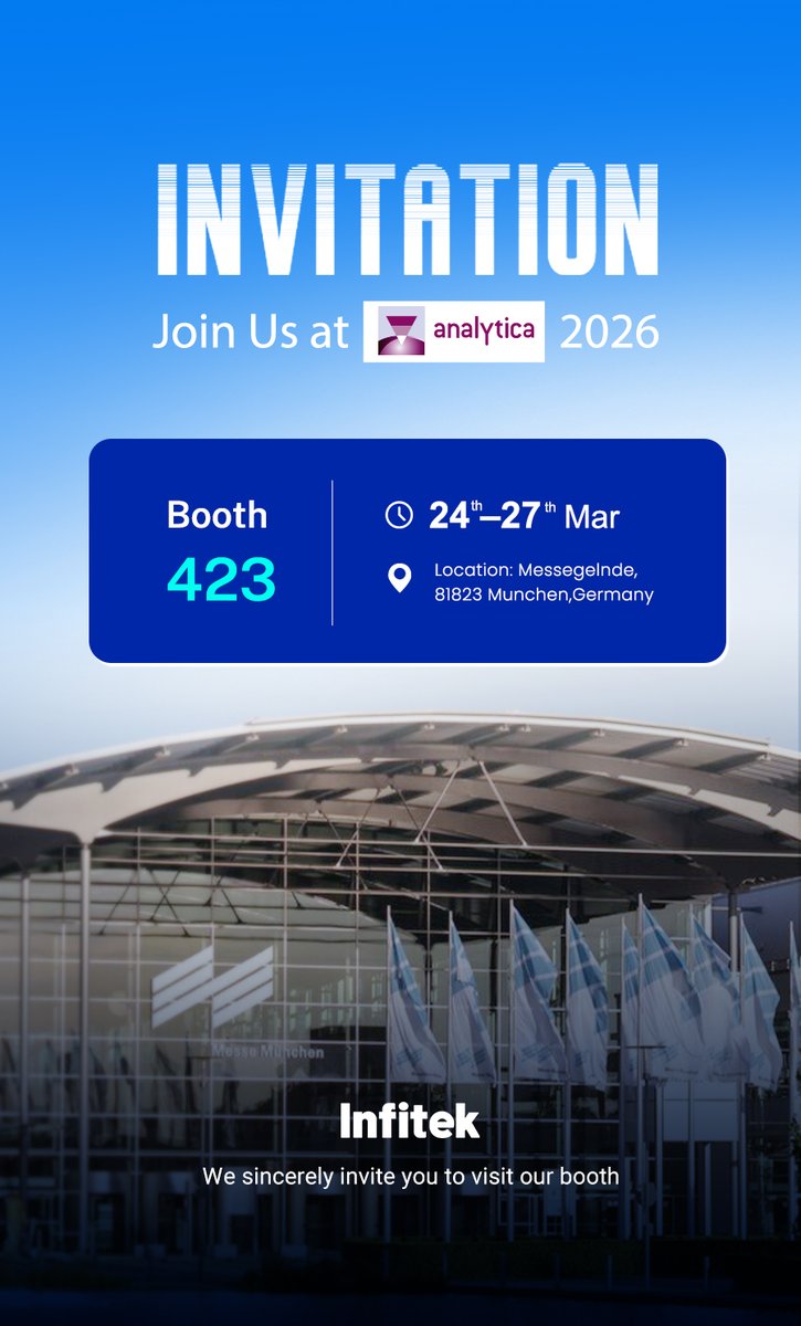 InfitekBio's tweet image. Munich, here we come! 
✈️ The Infitek team is packing up and heading to Munich for analytica 2026!
Stop by to explore the new tech firsthand. We can't wait to meet you! 
📍 Booth 423
📅 March 24-27
#analytica2026 #Infitek #LabEquipment #Chromatography #LabLife
