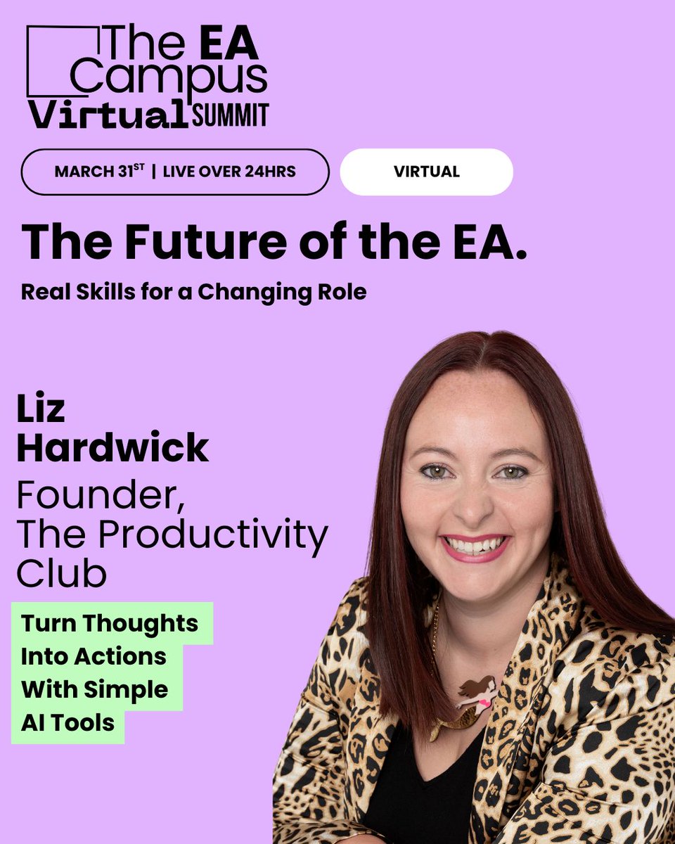 Looking forward to joining the team at #theeacampus again for another line-up of virtual talks, specifically for EAs online. 

Find out more about the summit and speakers at -  theeacampus.com/virtual-summit…