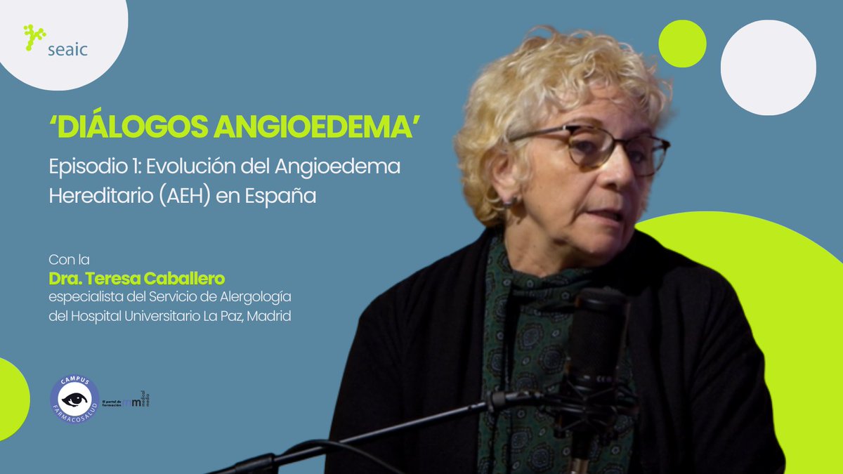 🩺 Disponible el primer episodio de 'DIÁLOGOS ANGIOEDEMA'. La Dra. Teresa Caballero, alergóloga del Hospital Universitario La Paz (<a href="/HULaPaz/">Hospital Universitario La Paz</a>) analiza la evolución del Angioedema Hereditario (#AEH) en nuestro país.

Con el aval de la SEAIC.

🔗 pmsl.es/26w

#Alergia