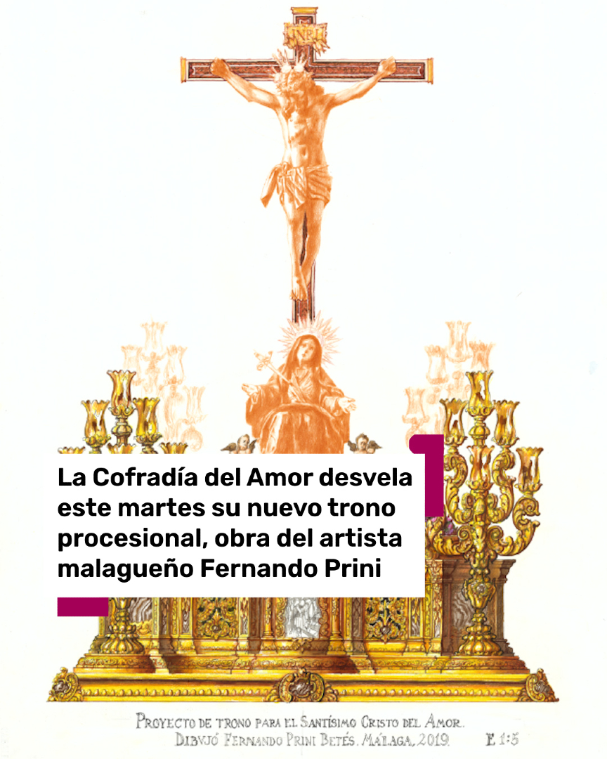 101tvMalaga's tweet photo. ⛪📺 La Cofradía del Amor presenta esta noche su nuevo trono del Cristo del Amor y 101TV lo emite en directo. El acto comienza a las 20.00 horas en la casa hermandad del barrio de la Victoria, aunque la emisión arranca media hora antes, a las 19.30, en 101 Play y en el canal de YouTube de 101TV Málaga. Para quienes no puedan verlo en directo, habrá reposición a las 21.30 horas por TDT.

El nuevo trono ha sido diseñado por el artista malagueño Fernando Prini, con una propuesta inspirada en el rococó europeo del siglo XVIII que dialoga con las imágenes titulares de la hermandad, atribuidas al escultor Fernando Ortiz. Una obra en madera tallada y sobredorada que verá la Semana Santa de Málaga por primera vez.

📱 Más información en https://t.co/hXxMoz09bz

#CofradíasMLG #SemanaSanta #CristoDelAmor #Málaga