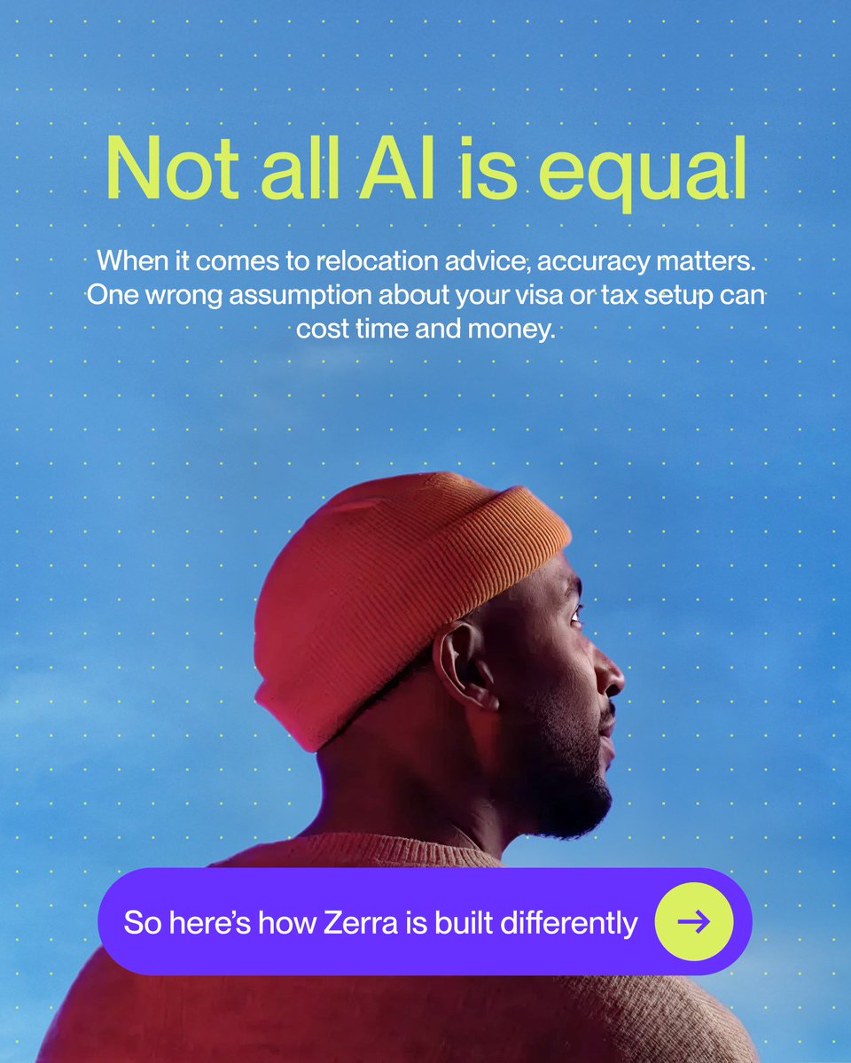 zerrahq's tweet photo. Technology alone doesn’t make something intelligent. 🧠
It’s about how the data is structured, and whether experts validate the logic behind it.

Zerra is built on:
— Proprietary relocation data
— Visa frameworks designed with lawyers
— Continuous updates as regulations evolve

So when we recommend a pathway, it’s not guesswork. It’s structured intelligence applied to real relocation cases.

Try it for yourself. 👉 https://t.co/H6d5Db7H6H