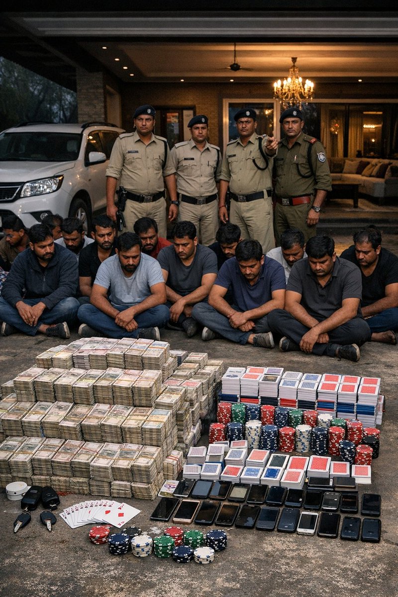 MpBatangarh's tweet image. महू के मानपुर में IAS वंदना वैद्य के फार्महाउस पर police raid, बड़ा gambling den पकड़ा। 18 जुआरी गिरफ्तार, ₹13.67 लाख cash जब्त, 5 आरोपी फरार।

#Mhow #Manpur #Indore #MPNews #PoliceRaid #GamblingDen #BreakingNews #MadhyaPradesh #CrimeNews #LocalNews #GroundReport #TrendingNews