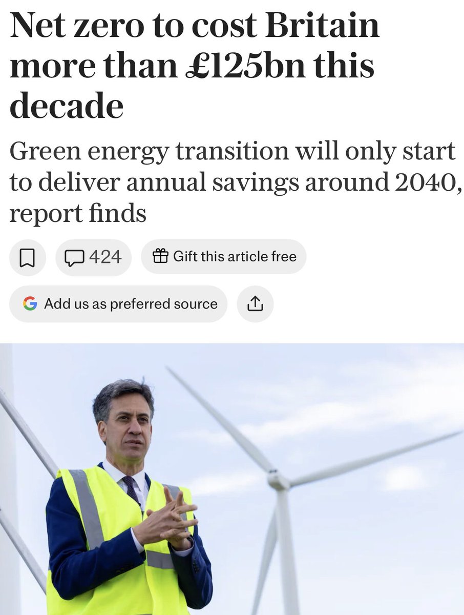 HeartofOak4's tweet image. The #NetZeroScam will cost the British tax payer more than 125 billion over the next ten years, exposing the folly of mad, Red Ed Miliband’s Green Energy folly.

➡️telegraph.co.uk/business/2026/…

➡️spiked-online.com/2026/03/05/the…

➡️bbc.co.uk/news/articles/…

➡️youtu.be/MEdRtVuYJ5A?si…