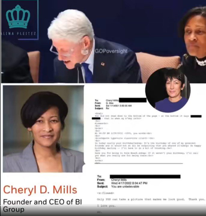 raymond28677463's tweet image. Quand tout est pourrie...;🤪🤪

L'avocat personnel de #BillClinton et #HillaryClinton, Cheryl D. Mills, apparaît dans les documents Epstein — et se trouve être la meilleure ami de Ghislaine Maxwell.