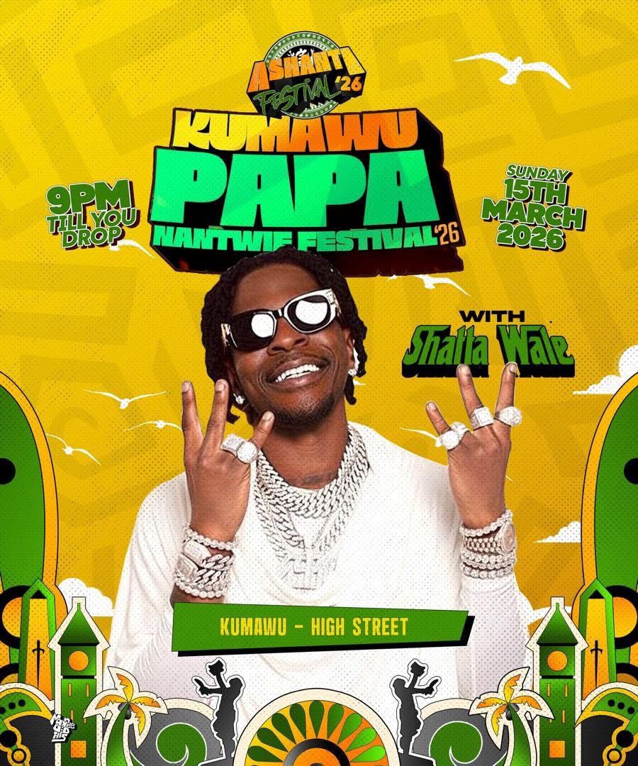Kasɛ Heaaat! Kumawu is the destination this Sunday! with <a href="/shattawalegh/">SHATTA WALE</a> Who is attending ? Where should we station the buses? #AshantiFest2026  #Paapaapaapa