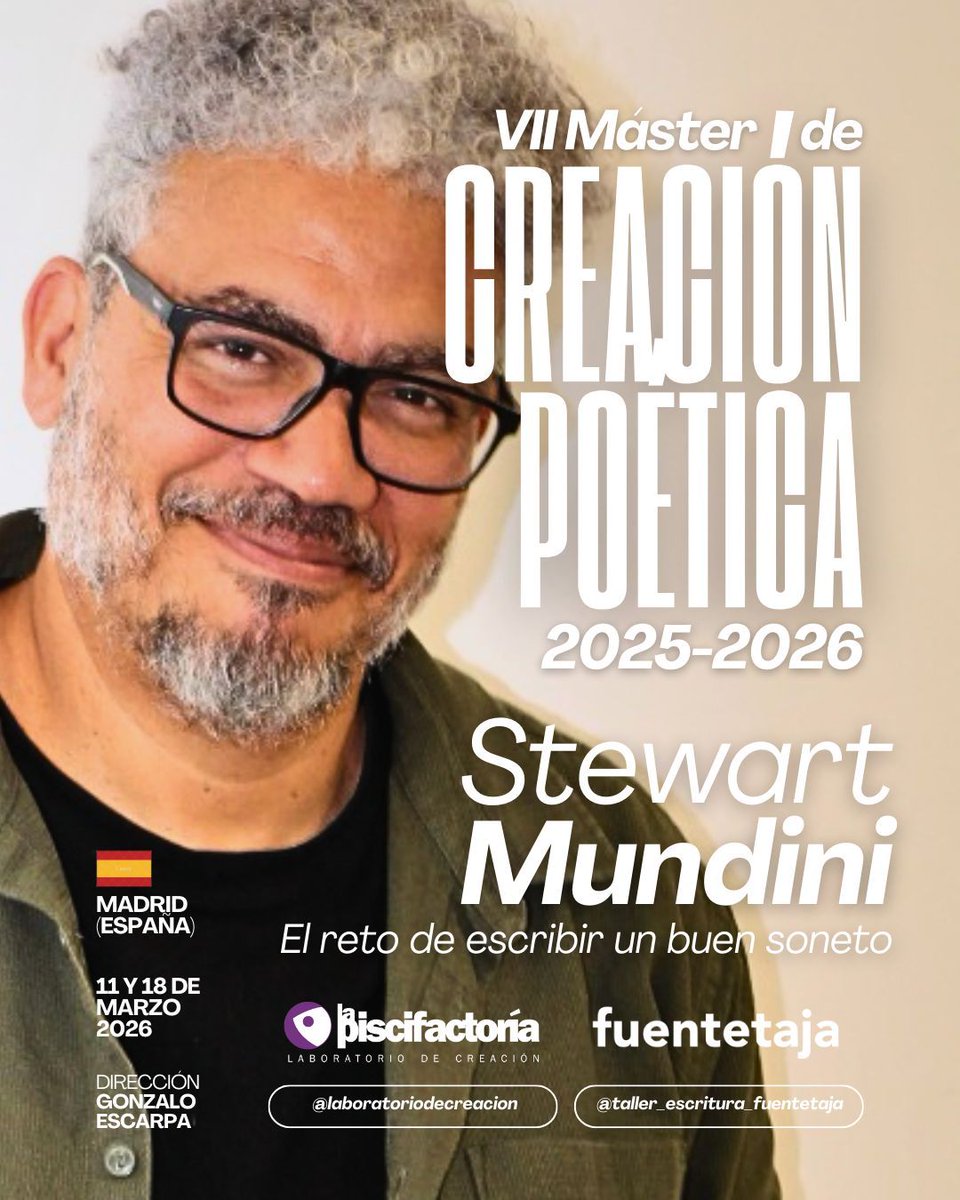 lapiscifactoria's tweet photo. El Máster de Creación Poética continúa convocando a creadores, gestores, editores y miembros activos de la escena poética nacional e internacional. Esta semana es el turno de Miguel Ángel Vázquez, editor, activista y librero, y Stewart Mundini, poeta, editor y experto sonetista. https://t.co/6Q0plgWjSf