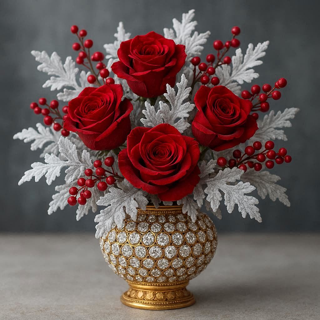 cosmos202403's tweet photo. ❄️Winter Flower Arrangement❄️
🍒🌹Rose & Winter berry 🌹🍒✨
🌼#AIbotanicaldecor🌹#AIrose
🌺#AIartflowerfigurines🍒#AIberry
💎#AIjewelry🏺#AIvase✨#sparkle https://t.co/MtfqCwPEWS