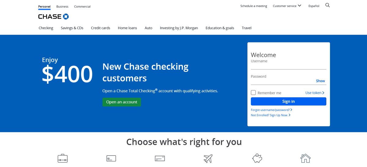 AccessibilityC4's tweet photo. Accessibility at scale isn’t easy, but @Chase shows it’s possible.

Despite the complexity of banking platforms, their site supports screen readers, structured navigation &amp; WCAG-aligned design.

Proof that even large platforms can prioritise inclusivity. 👏#WebAccessibility #WCAG https://t.co/vacXsNit8o