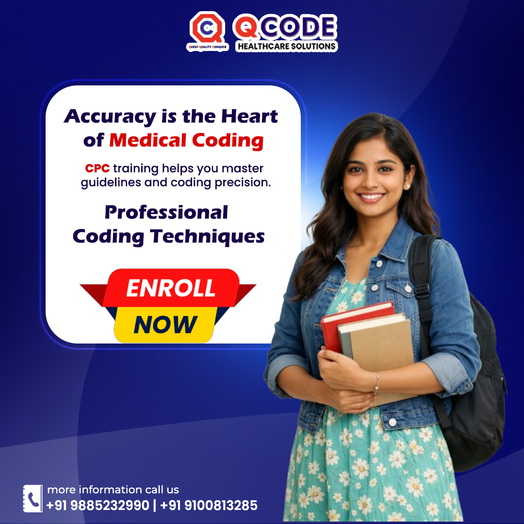 qCodeacademy_'s tweet photo. Accuracy is the heart of medical coding. 
🏥CPC training helps you master coding guidelines and professional coding techniques.
Start your career with Q Code Medical Coding.
#MedicalCoding #CPCTraining #HealthcareCareers #QCodeMedicalCoding https://t.co/1xvxJ00BEN