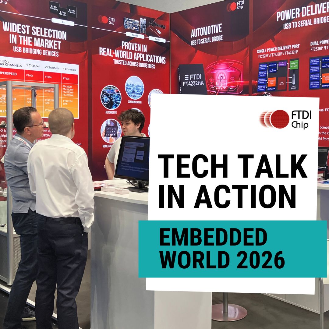 FTDI_Chip_New's tweet photo. Great conversations and engineering discussions happening at Embedded World 2026.
If you are exploring USB connectivity, especially on Power Delivery and Automotive, come say hello.
📍 Hall 4A – Booth 4A-100
#EmbeddedWorld #USB #FTDI #PowerDelivery #PD #Automotive https://t.co/yiEEdXRN3y