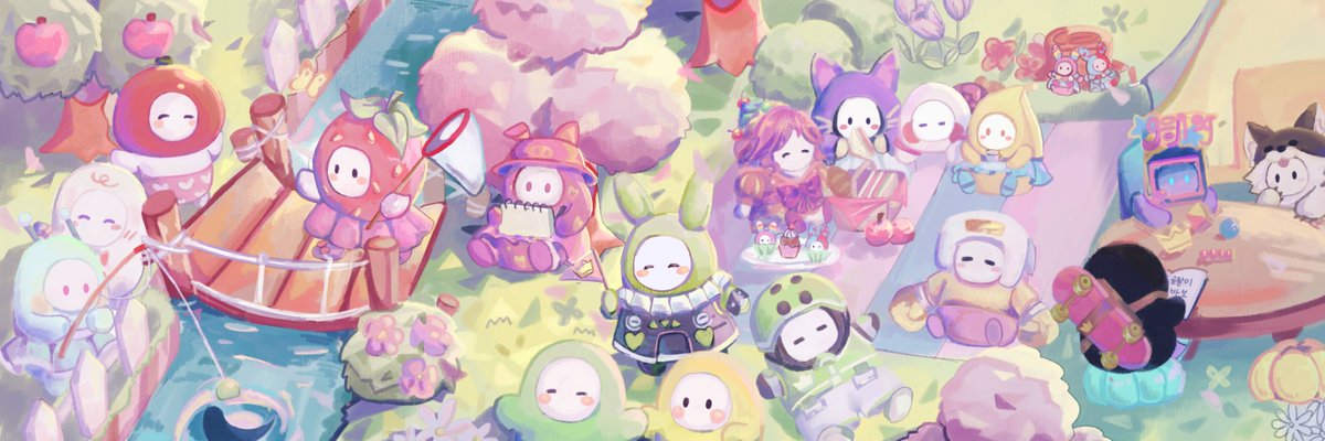 #FallGuys #fallguyscreative

皆さんのおかげで、フォロワー200人を達成しました！ありがとうございます！

<a href="/blueblue_0204/">皮淸貧</a> さんが、とても素敵なイラストを描いてくれました。しかも皆さんの何人かも一緒に描いてくれています！！

このイラストは、以前私がみんなにFall